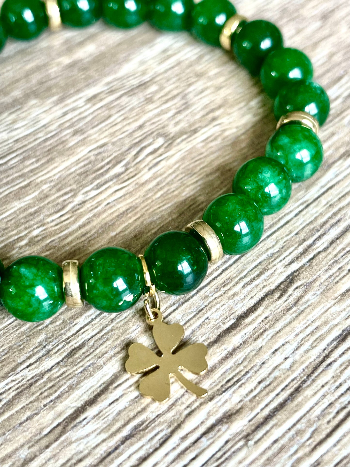 Bracelet perles de Jade Vert Foncé