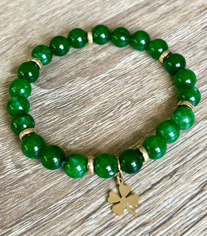 Bracelet perles de Jade Vert Foncé